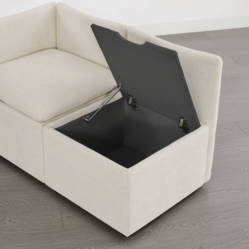 Spruce & Spring Modern 74" L-Shaped Dining Bench with Storage, Corner Breakfast Nook Banquette Bench