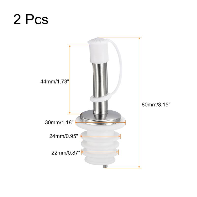 Stainless Steel Bottle Pourers, 2Pcs 90mm/3.54" Olive Oil Spout - White - 80mm