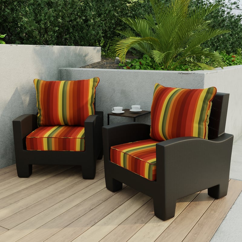 24" x 47" Outdoor Deep Seat Cushion Set with Welt - 46.5'' L x 24'' W x 6'' H