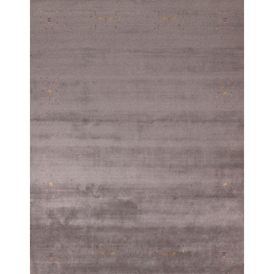 Gray Gabbeh Indian Area Rug Handmade Tribal Wool Carpet - 8'3" x 10'0"