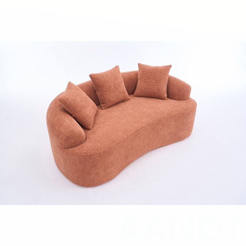 Chenille Fabric Loveseat Sofa