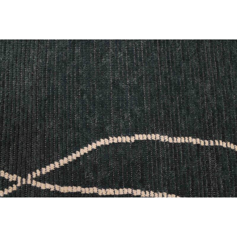 ECARPETGALLERY Hand-knotted Pak Finest Marrakesh Dark Teal Wool Rug - 9'1 x 12'1