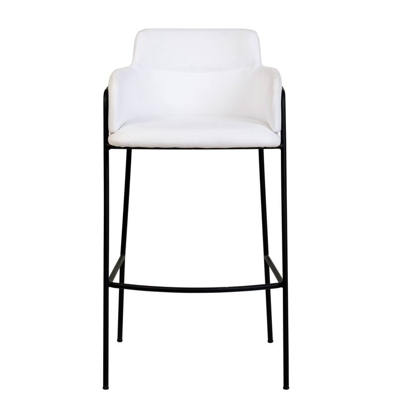 LeisureMod 40" Velvet Upholstered Bar Stool - Counter Height Bar Stool with Stainless-Steel Frame and Footrest for Home Bar