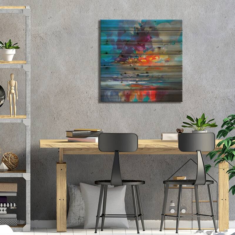 Arisaig Orange Print On Wood by Scott Naismith - Multi-Color