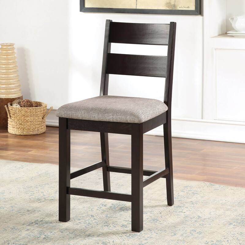 Willingham Farmhouse Espresso Wood Counter Height Chair by Furniture of America (Set of 2) - Espresso