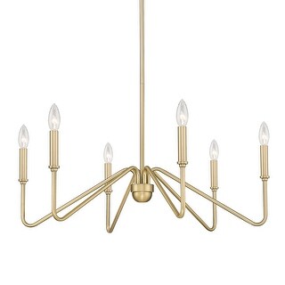Golden Lighting 3690-6 Kennedy 6 Light 30" Wide Taper Candle Style