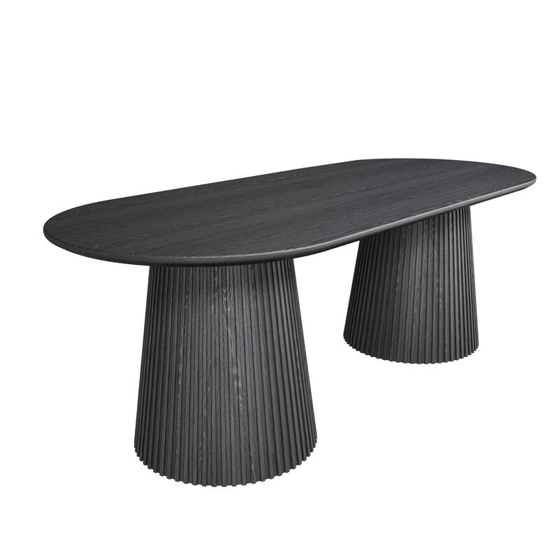 86" Double Pedestal Oval Dining Table