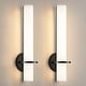 preview thumbnail 8 of 29, Modern Wall Sconce 2-Pack Sconce Wall Lighting Acrylic Lampshade 18in Wall Light Fixture 2-pack - Black