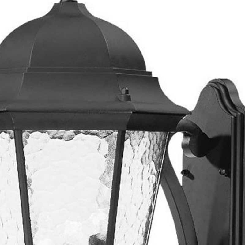 Aluminum Flush Mount Wall Light with Hammered Glass Dimmable - 14.25” x 12.50” x 30.75” (D x W x H)