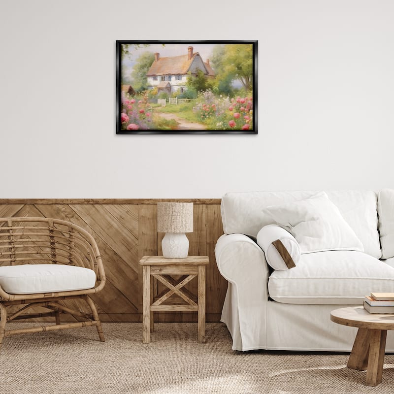 Stupell Nature Filled Cottage Garden Framed Floater Canvas Wall Art Design By Nini Art