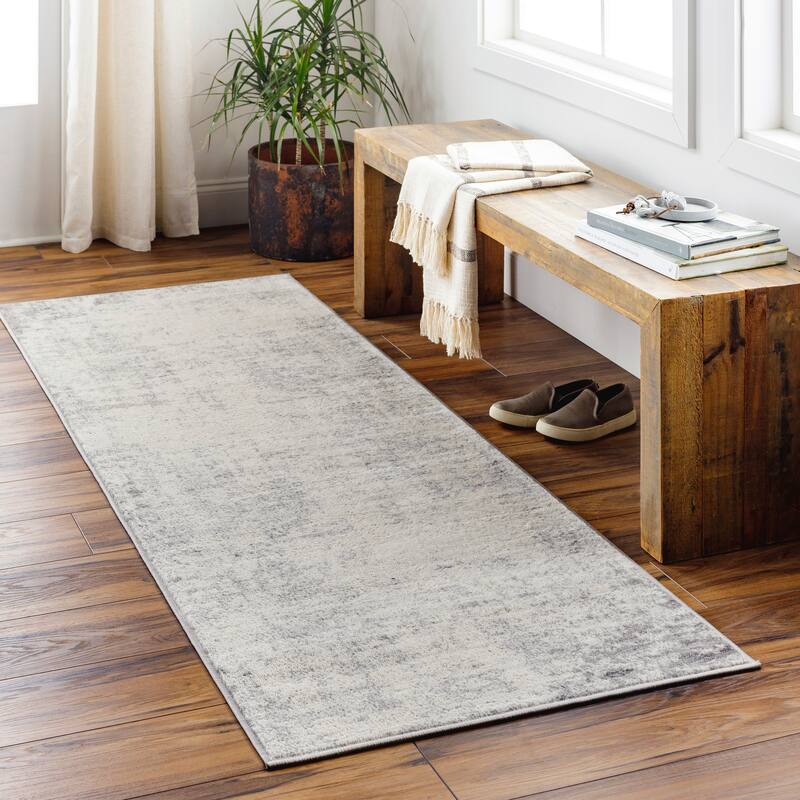 Livabliss Helios Modern Industrial Area Rug - Medium Grey - 2' 7" x 10'