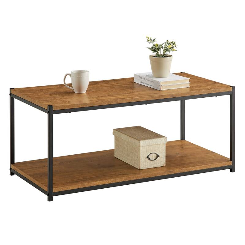 Caffoz Tall Center Table Coffee Table with Storage Shelf