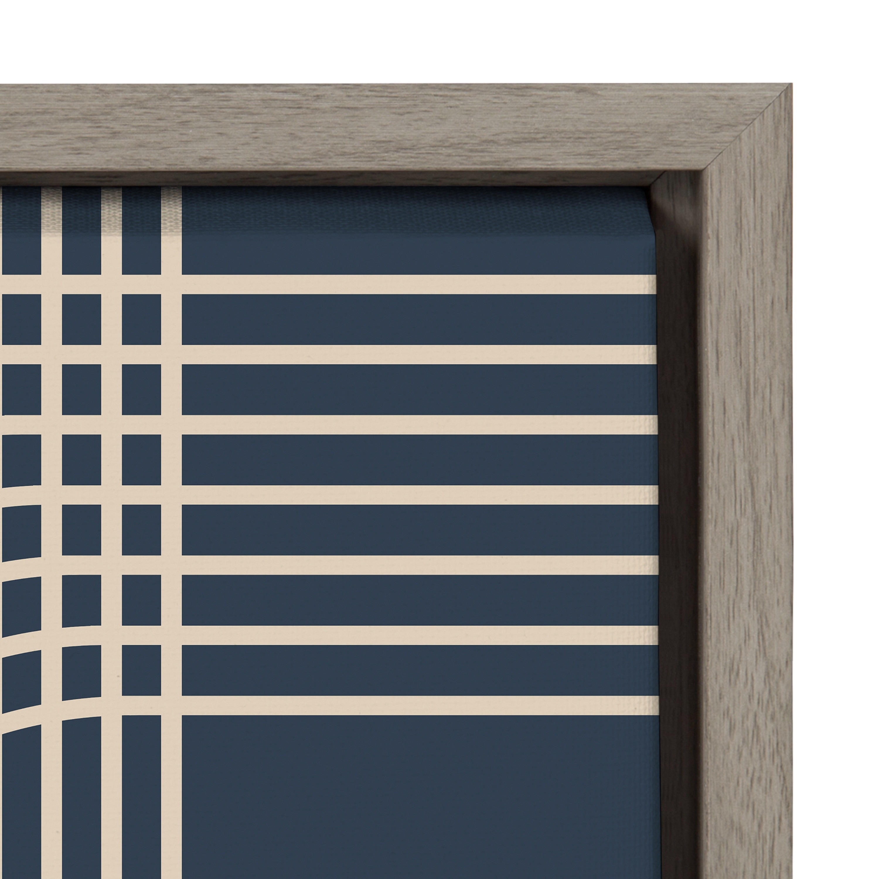 Kate and Laurel Sylvie Blue Lines Framed Canvas by Apricot and Birch Bed  Bath  Beyond 32746618
