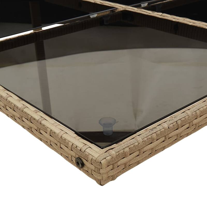 vidaXL 11/13/15/17 Piece Patio Dining Set with Cushions Beige Poly Rattan