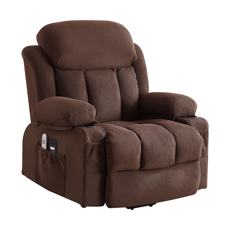 Electric Recliner Chair with Massage, Heat, USB & Cup Holders