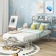 preview thumbnail 2 of 6, Silver Metal Car Platform Bed with Guardrails