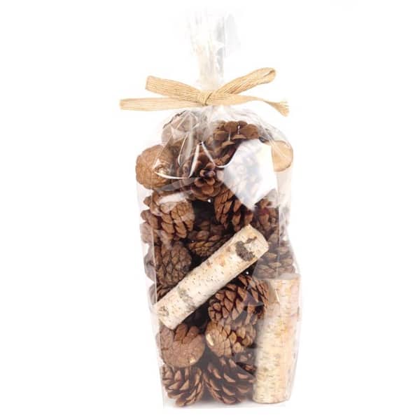 slide 1 of 1, Second Nature Natural Birch and Pinecone Centerpiece