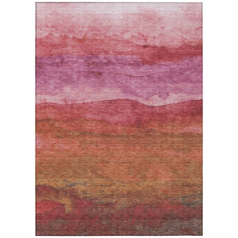 HomeRoots Abstract Modern Rectangle Outdoor Rug