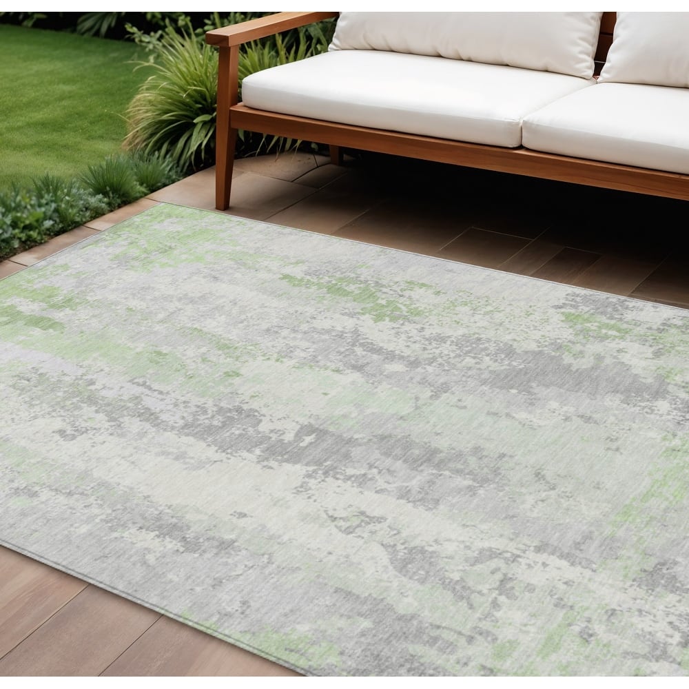 HomeRoots Abstract Transitional Rectangle Outdoor Rug