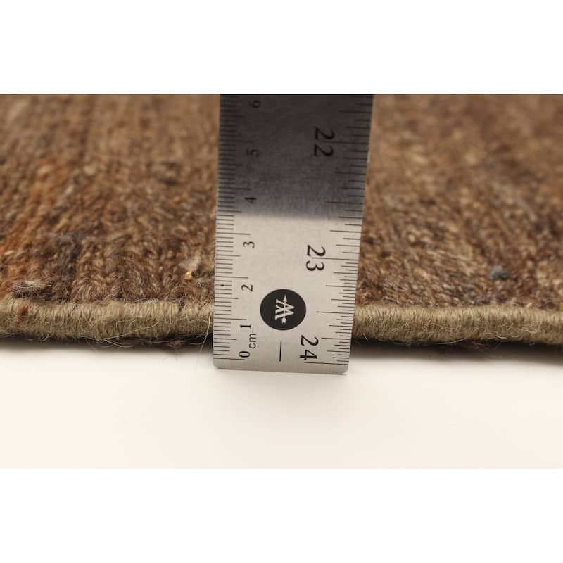 ECARPETGALLERY Flat-Weave Natural Brown Wool Tapestry Kilim - 5'3 x 8'1