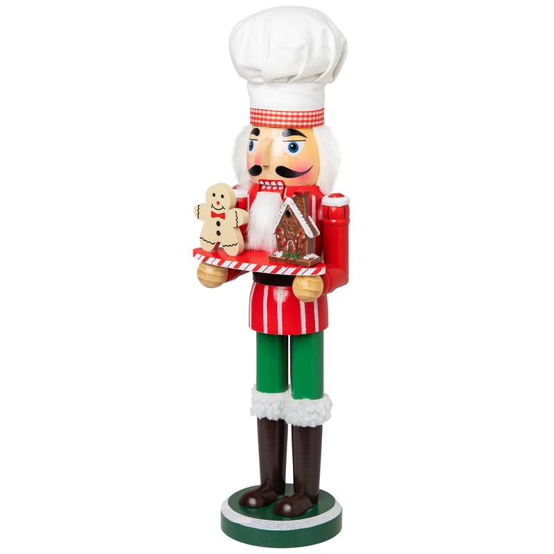 Gingerbread Chef Wooden Christmas Nutcracker - 15"