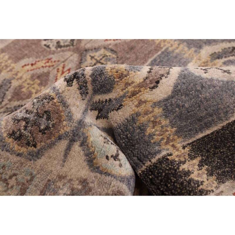 ECARPETGALLERY Hand-knotted Finest Agra Jaipur Grey Wool Rug - 2'5 x 7'10