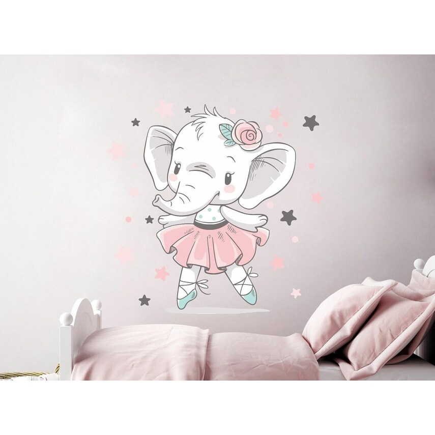 Shop Ballerina Elephant Wall Decal Overstock 31607707
