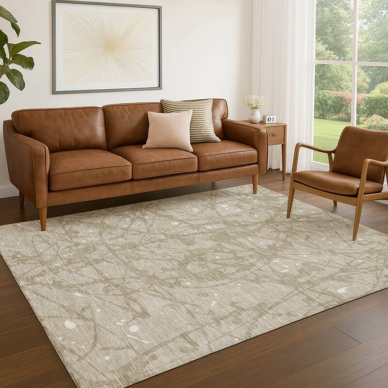 Machine Washable Indoor/ Outdoor Modern Campo Chantille Rug