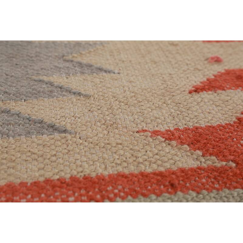 Hand Woven Oriental 100% Jute Carpet Southwestern Modern Multi-Colored Kilim Area Rug - 13' 3'' X 10' 0''