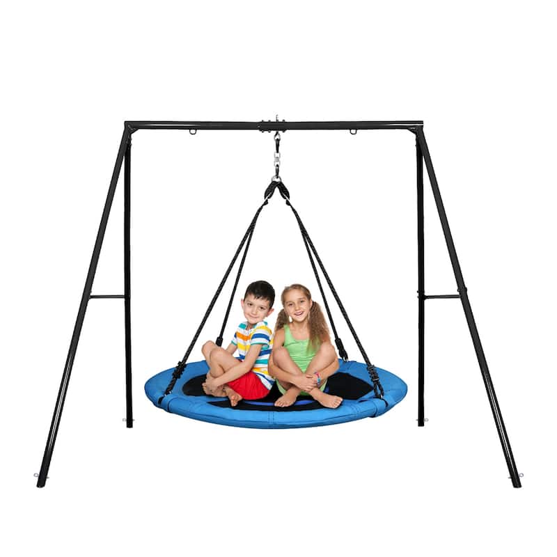 Heavy Duty Metal Swing Sets for Backyard with Swing Stand , Kids Saucer Swing
