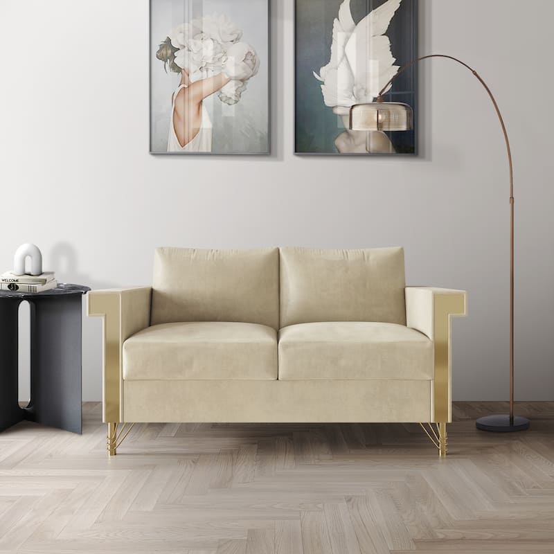 CraftPorch Luxurious Velvet Upholstered Loveseat