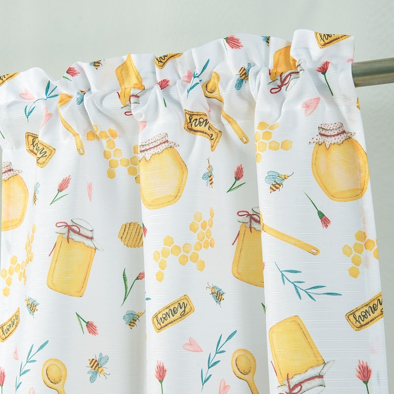 Honey Tribeca Textured Kitchen Curtain Set