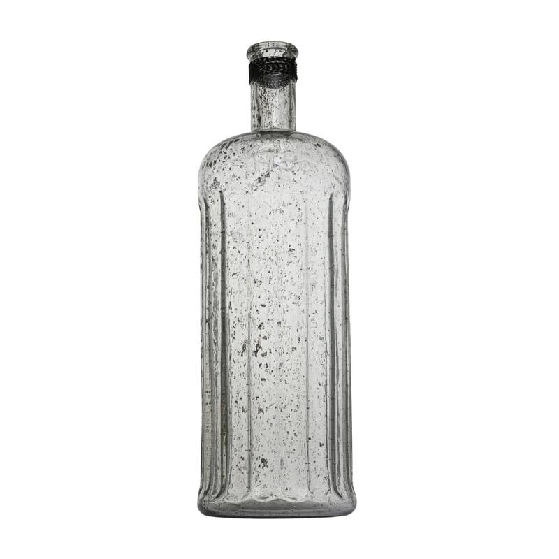 Cylindrical Glass Bottle Vase - 17.5" - Clear