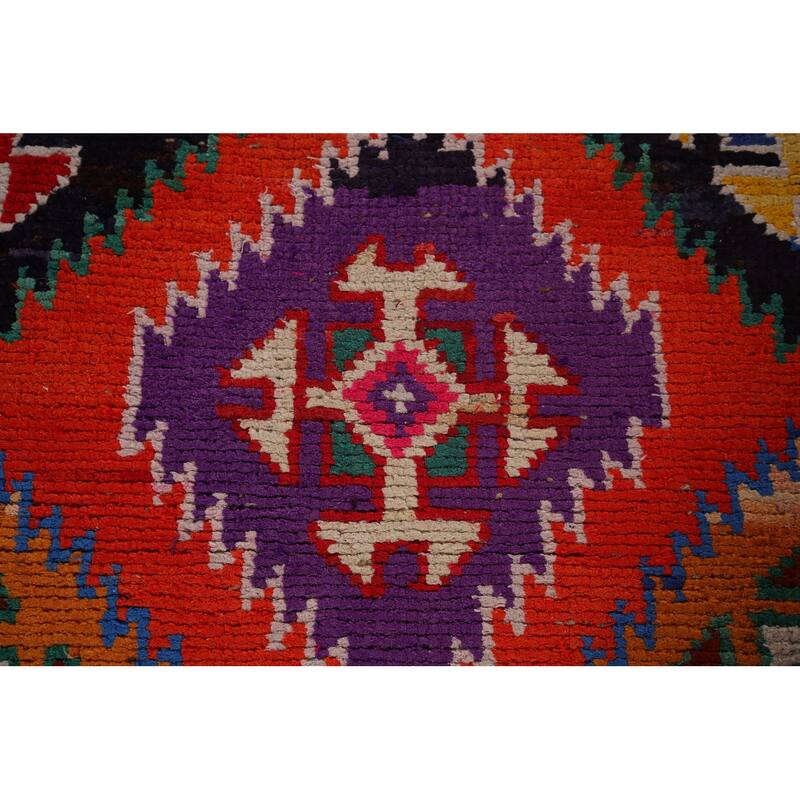 Orange Tribal Anatolian Oriental Runner Rug Handmade Silk Carpet - 3'0"x 13'3"