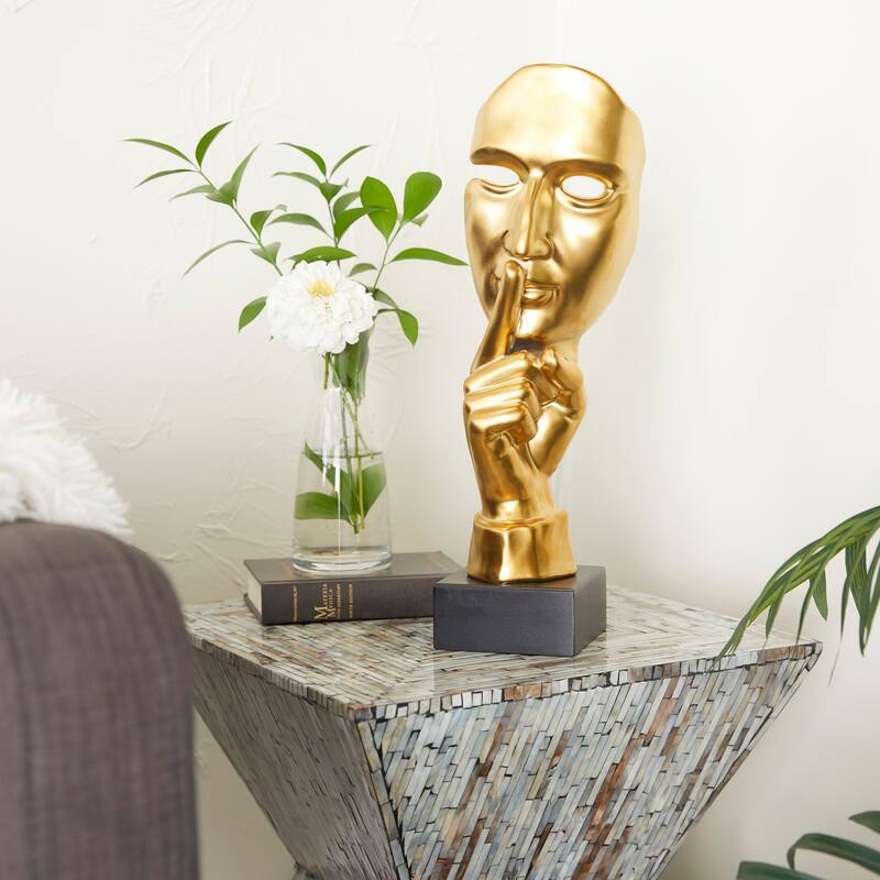 Porcelain Contemporary Sculpture - 5 x 6 x 17 - Gold
