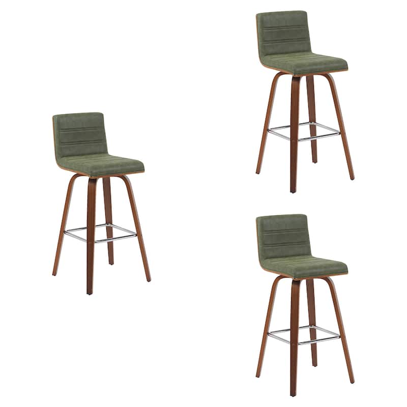 Skara Swivel Bar Stool, Upholstered Bar Height Chair with Bentwood Frame
