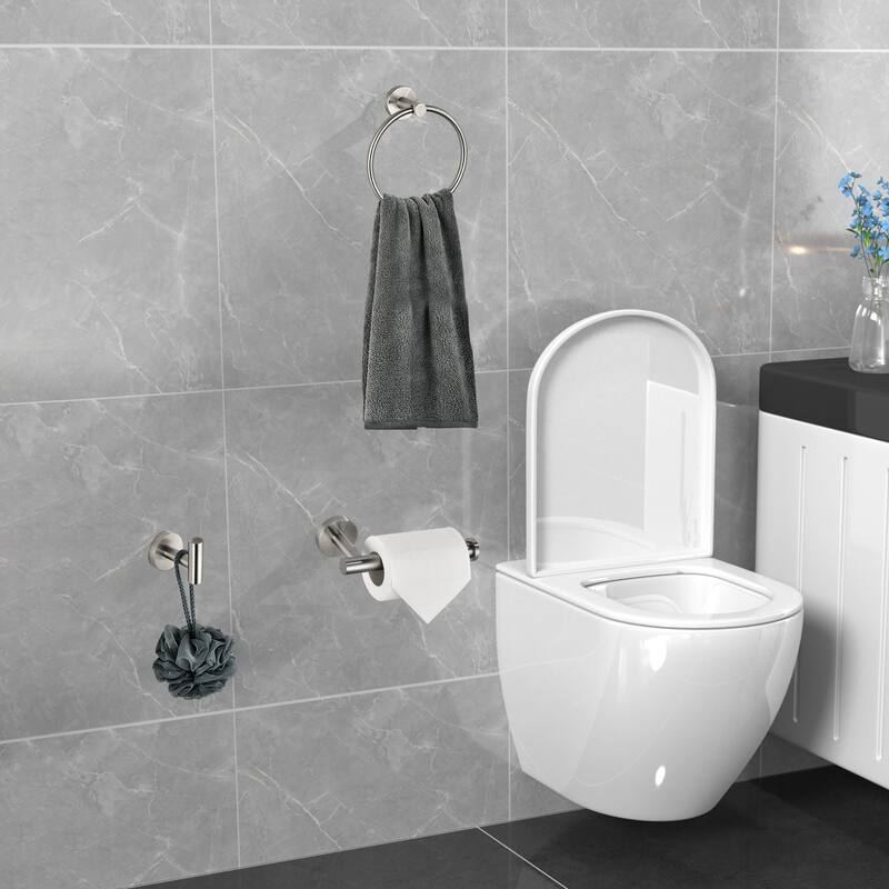 3-Piece Bathroom Hardware Set Bathroom Hardware Accessories Sets SUS304 Stainless Steel Bath Shower Set - N/A