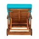 preview thumbnail 8 of 16, Outdoor Solid Wood Chaise Lounge, Patio Reclining Daybed with Wheels