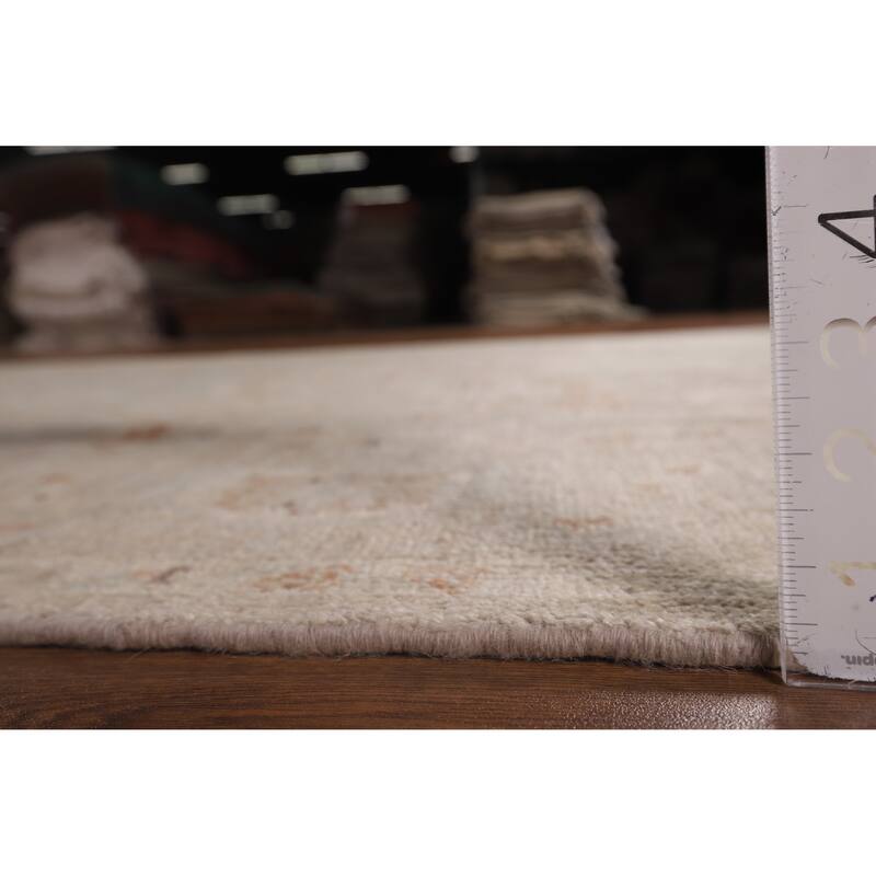 Floral Vegetable Dye Oushak Turkish Large Rug Hand-Knotted Wool Carpet - 10'3"x 13'9"