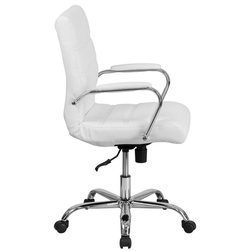 Upholstered Executive Swivel Office Chairs with Chrome Frame/Arms-4 Pack - 23"W x 24"D x 37" - 40.75"H