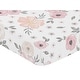 preview thumbnail 3 of 4, Watercolor Floral Collection Girl Cotton Fitted Crib Sheet - Blush Pink, Grey and White Boho Shabby Chic Rose Flower 100% Cotton