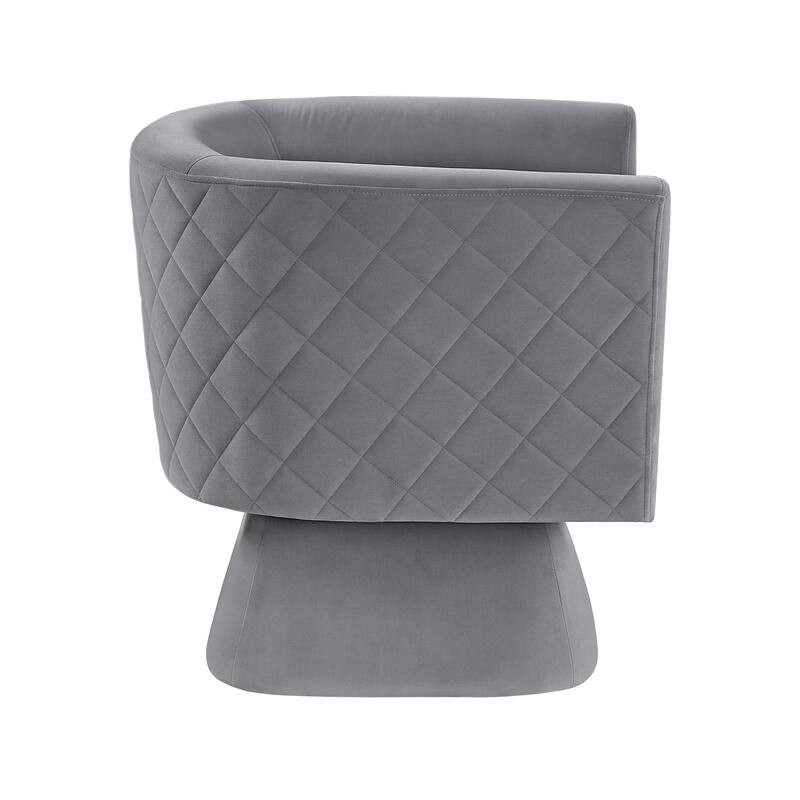 Gale 29" Velvet Swivel Chair - Diamond Stitched Chair Back