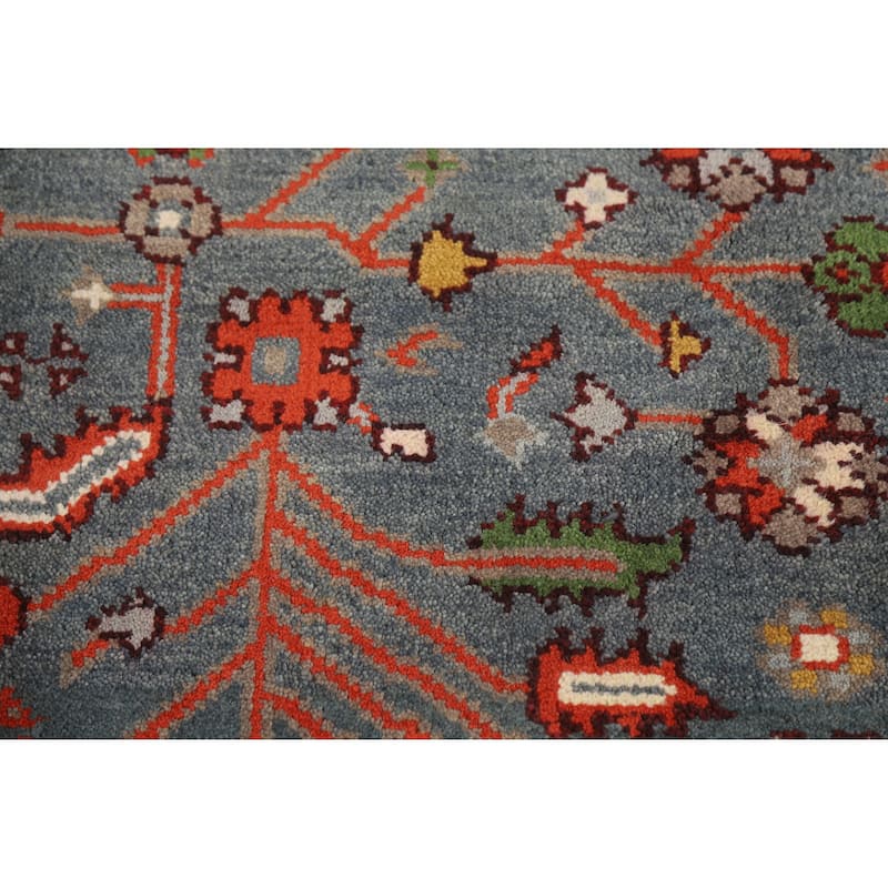 Hand Knotted Oriental 100% Wool Carpet Traditional Geometric Navy Blue & Blues Heriz (serapi) Area Rug - 10' 0'' X 7' 10''