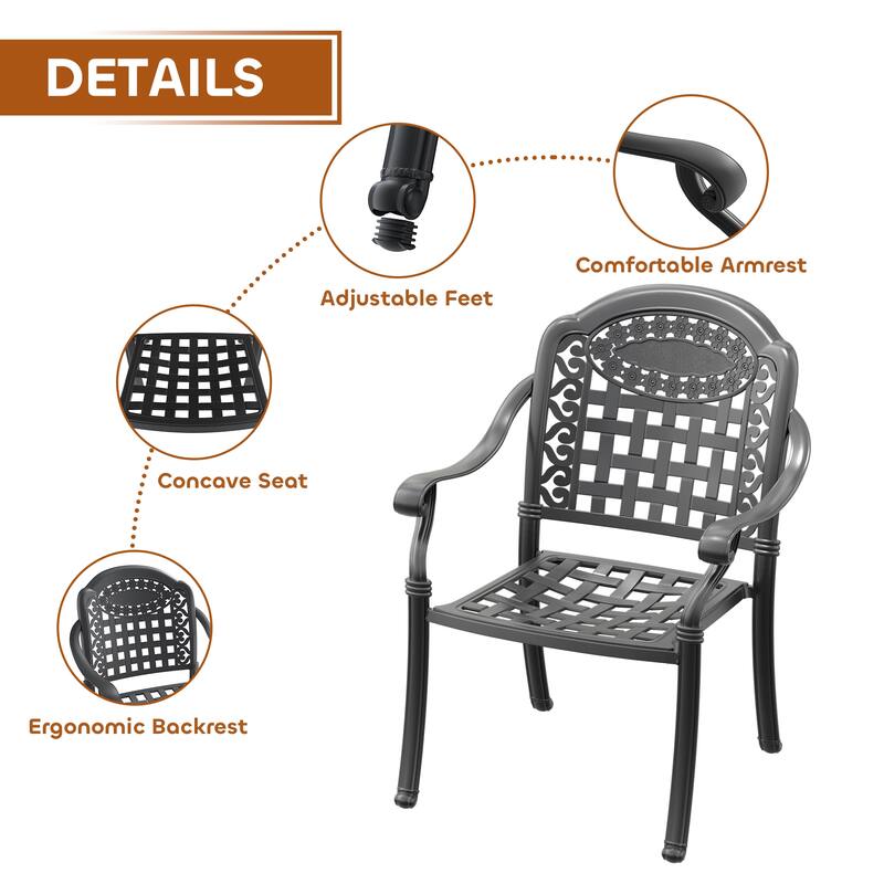 7/9-Piece Cast Aluminum Outdoor Dining Set with 82.87'' L X 42.13'' W Oval Table and Random Color Seat Cushions