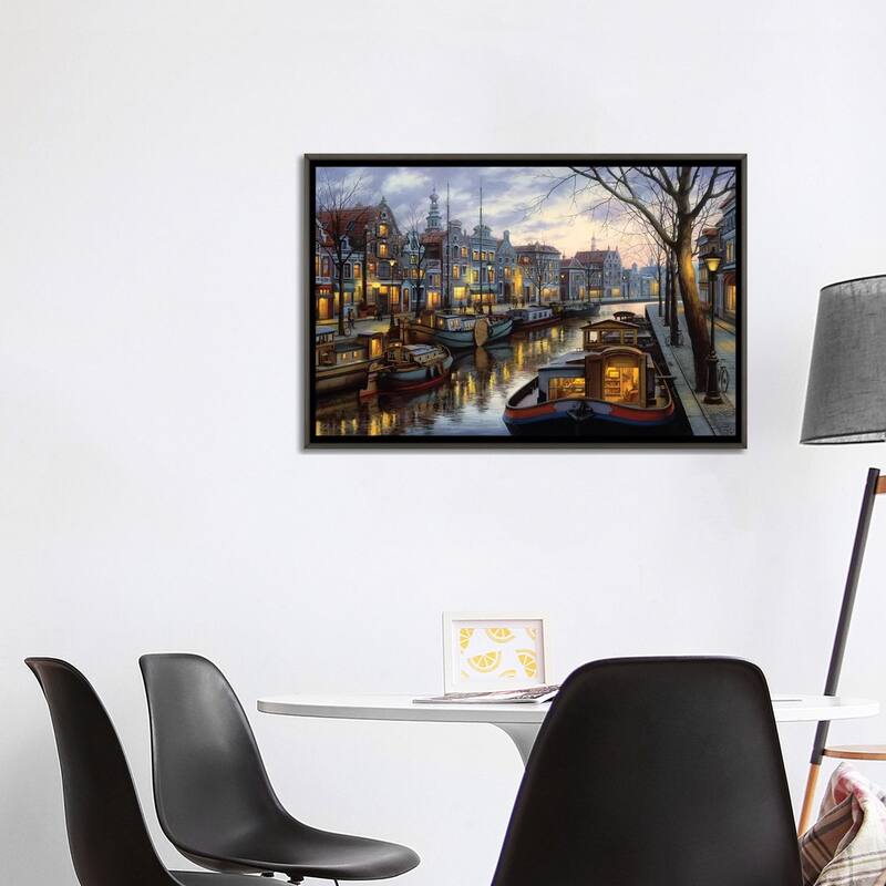 iCanvas "Canal Life" by Evgeny Lushpin Framed