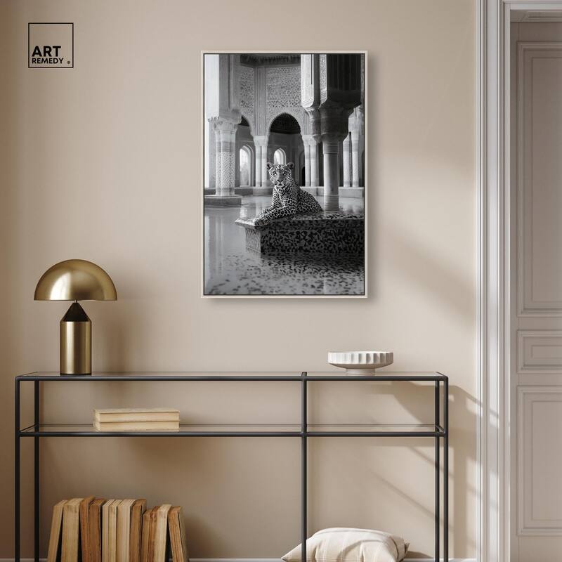 Peaceful Posing Leopard Noir Canvas by Art Remedy