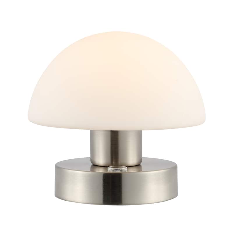 Nolan 5.75" Bohemian Farmhouse Iron Wireless Rechargeable Integrated LED Table Lamp, Oil Rubbed Bronze/White by JONATHAN Y