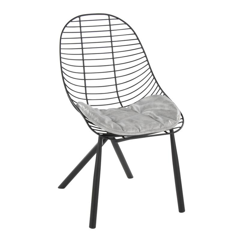 Copper Grove Beloslav Wired Chairs with Removable Faux Leather Cushions (Set of 2) - Light Grey