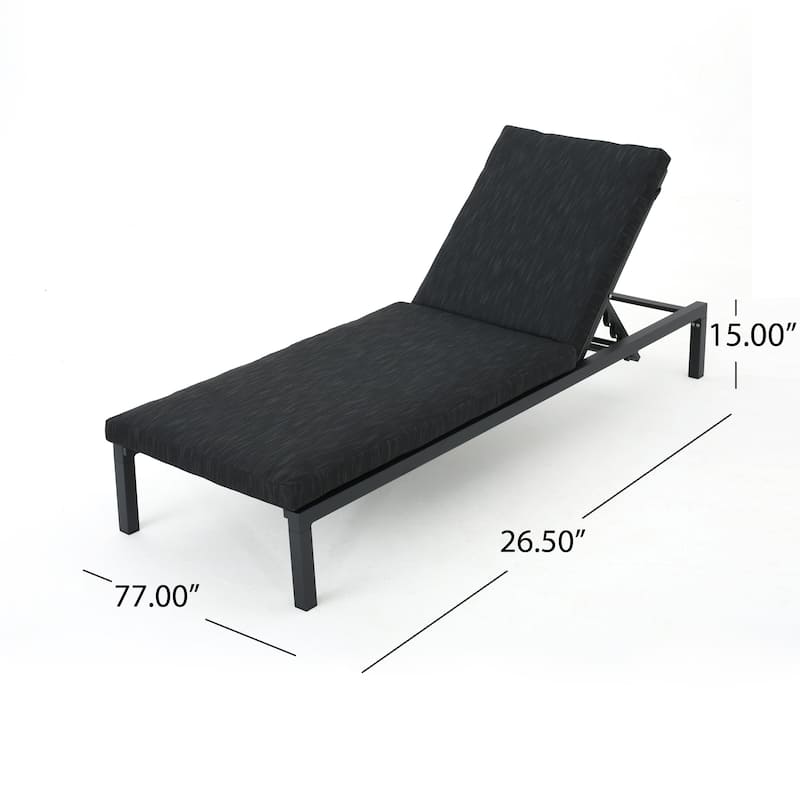 Modern 2-Piece Adjustable Chaise Lounge Chair Set, Foldable Outdoor Reclining Chairs with Water-Resistant Cushions