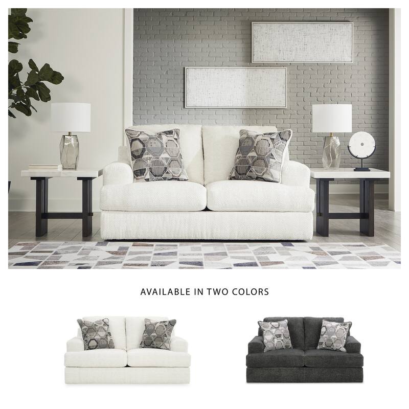 Signature Design by Ashley Karinne White Loveseat - 70"W x 41"D x 39"H